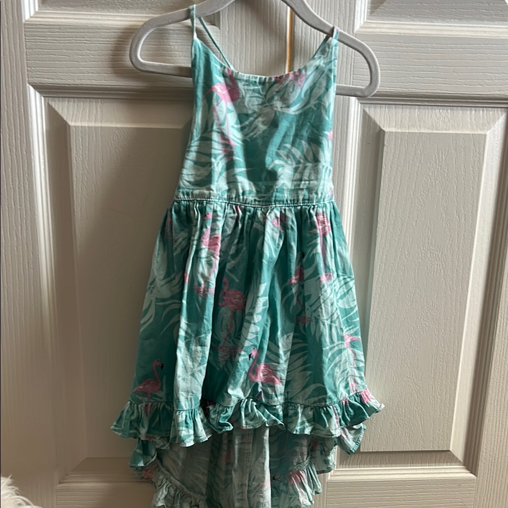 Floral Green and Pink Kids Dress